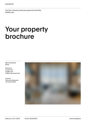 Luxury apartment in Downtown Dubai designed by Zaha Hadid, PDF brochure